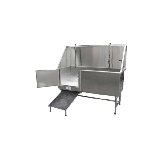 Paw Brothers Stainless Steel Tub 60" With Left Ramp -Groomerspro Shop PBP89714 main 1 Left 35012.1663188381